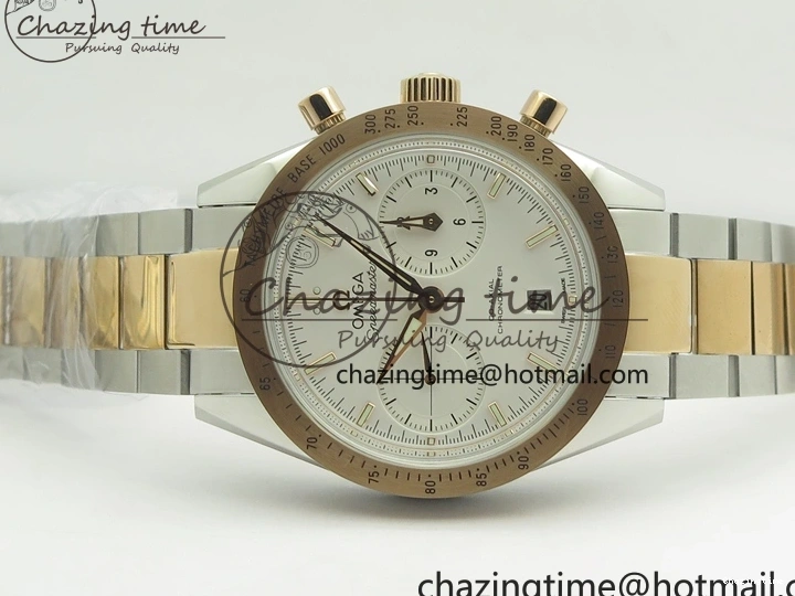 0212 Thermal Speedmaster ’57 Co-Axial SS RG OMF 1:1 Best Edition White Dial On SS RG Bracelet A9300 (Free Leather Strap) 8074